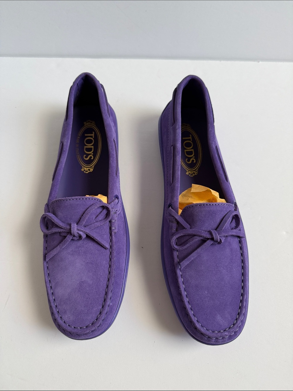 Tod's Purple Suede “Marlin Mocassin” Loafers